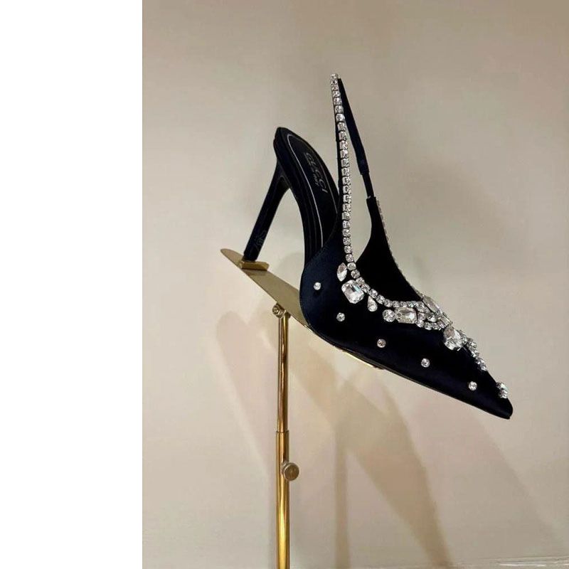 Gucci Women’s Black Heels with Diamond Detailing – Classy & Chic Gucci Women’s Black Heels with Diamond Detailing – Classy & Chic