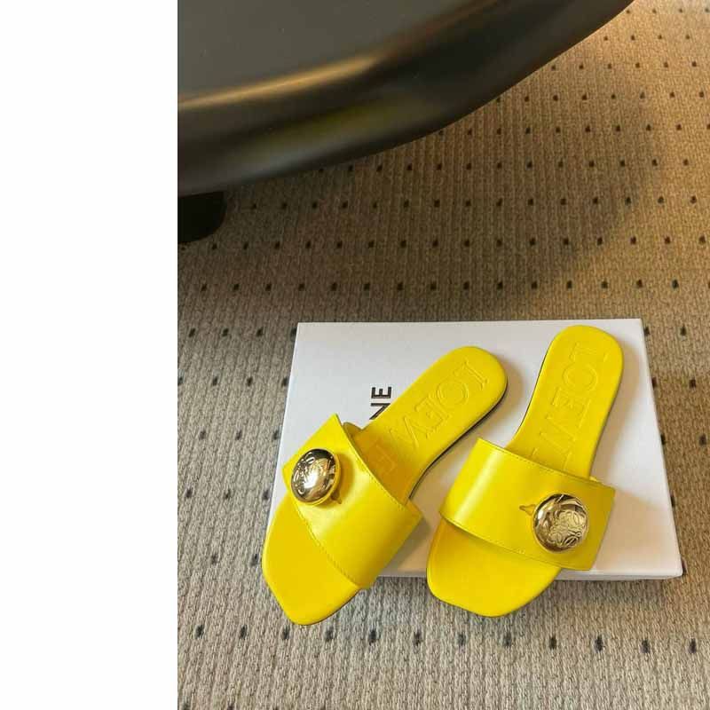 Loewe Slippers for Women – Luxury Designer Slip-On Flats – Comfortable Branded Footwear for Casual & Lounge Wear-yellow Loewe Slippers for Women – Luxury Designer Slip-On Flats – Comfortable Branded Footwear for Casual & Lounge Wear-yellow
