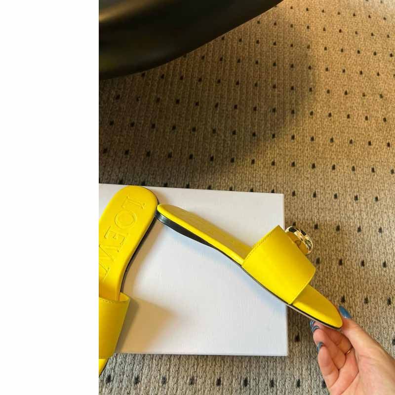 Loewe Slippers for Women – Luxury Designer Slip-On Flats – Comfortable Branded Footwear for Casual & Lounge Wear- yellow Loewe Slippers for Women – Luxury Designer Slip-On Flats – Comfortable Branded Footwear for Casual & Lounge Wear- yellow