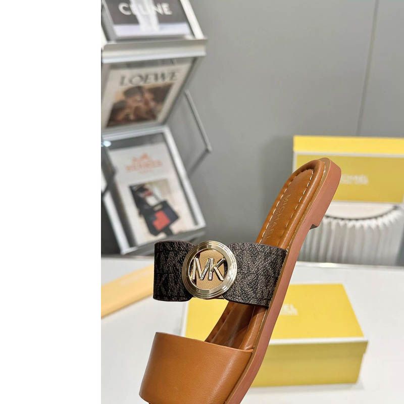 Michael Kors Black & brwon Slippers for Women – Stylish Designer Slip-On Flats – Comfortable Branded Footwear for Casual Everyday Wear Michael Kors Black & brwon Slippers for Women – Stylish Designer Slip-On Flats – Comfortable Branded Footwear for Casual Everyday Wear